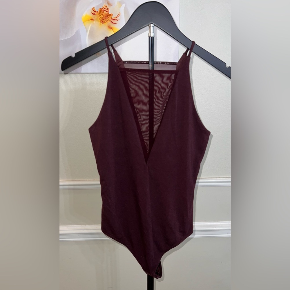 Express Beautiful Burgundy Halter Neck Bodysuit! Size XS.